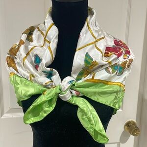 Oversized silk butterfly scarf